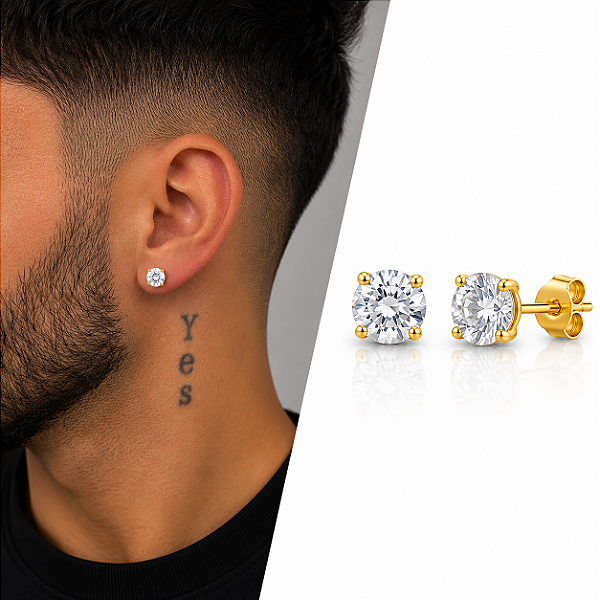 Brinco Ponto de Luz Discreto com Zircônia – Banhado a Ouro 18K