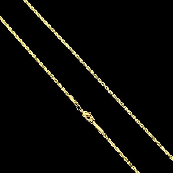 Corrente Baiana 2mm – Escolha o Tamanho 60 ou 70cm – Banhada a Ouro 18K