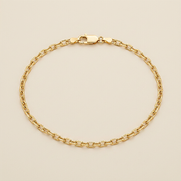 Pulseira Cadeado 2mm 20cm – Banhada a Ouro 18K