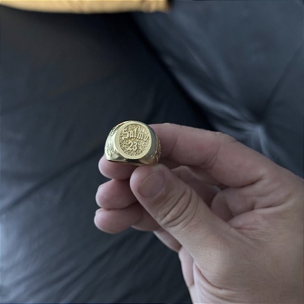 ANEL SALMOS REDONDO COM ORAÇÃO - FEITO DE MOEDA ANTIGA