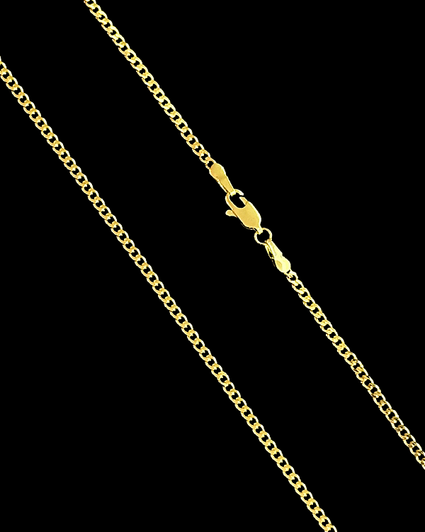CORRENTE GRUMET( 2mm - 50, 60cm ou 70cm)  -  BANHADO A OURO 18k