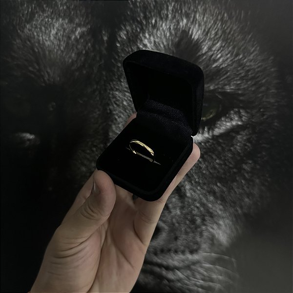 Aliança Modelo Fina Boleada – Banhada a ouro 18k