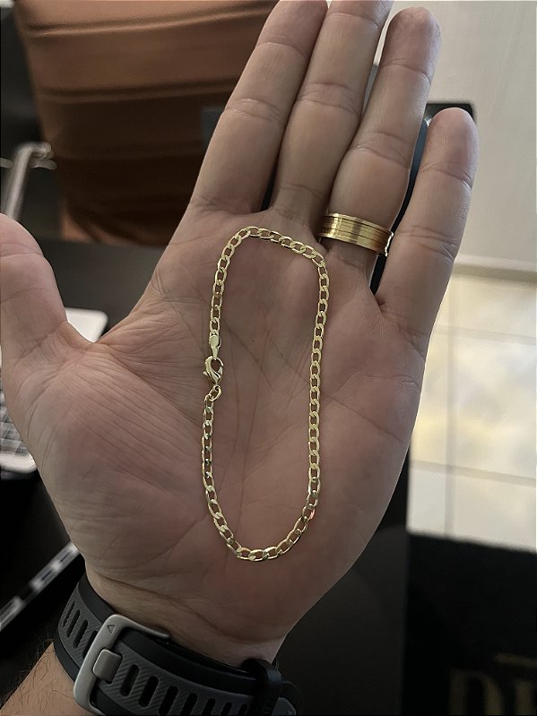 PULSEIRA GRUMET( 3mm- 20cm - 70cm )  - BANHO DE OURO 18k.