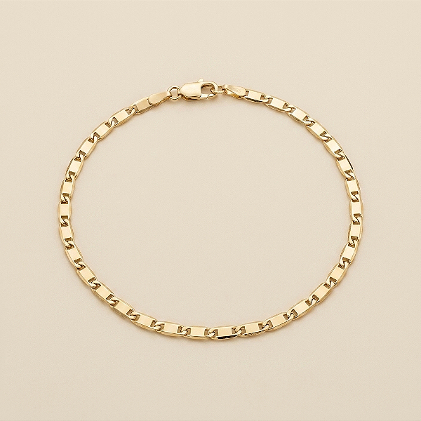 Pulseira Piastrine 4mm 17cm a 21cm – Banhada a Ouro 18K