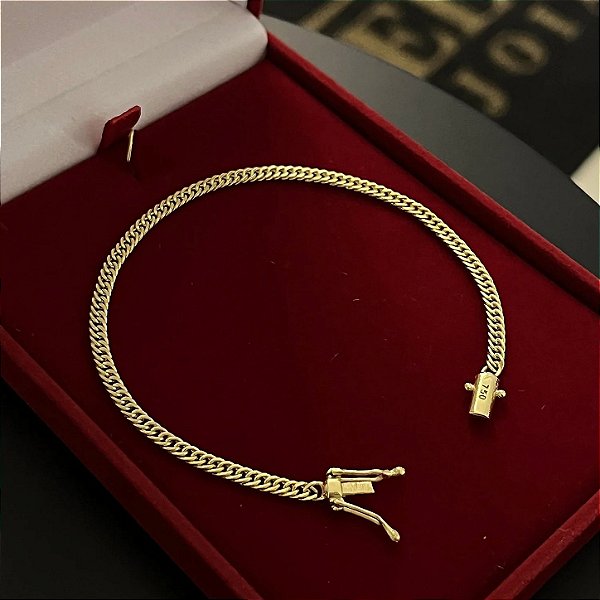 Pulseira Lacraia 2mm 17cm – Banhada a Ouro 18K