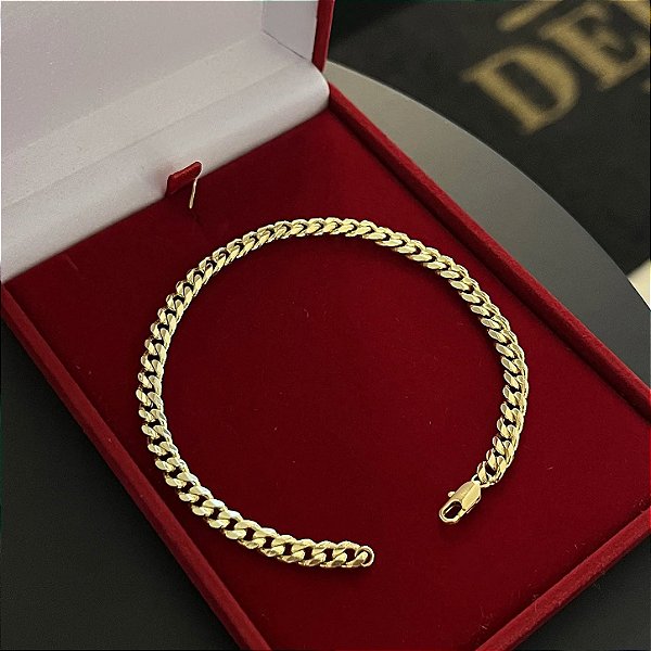 Pulseira 5mm 17cm – Banhada a Ouro 18K