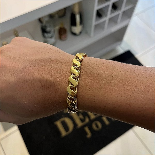 Pulseira 8mm 17cm – Banhada a Ouro 18K