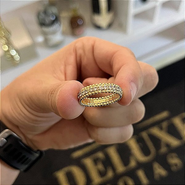 Anel Zircônia – Banhado a Ouro 18K