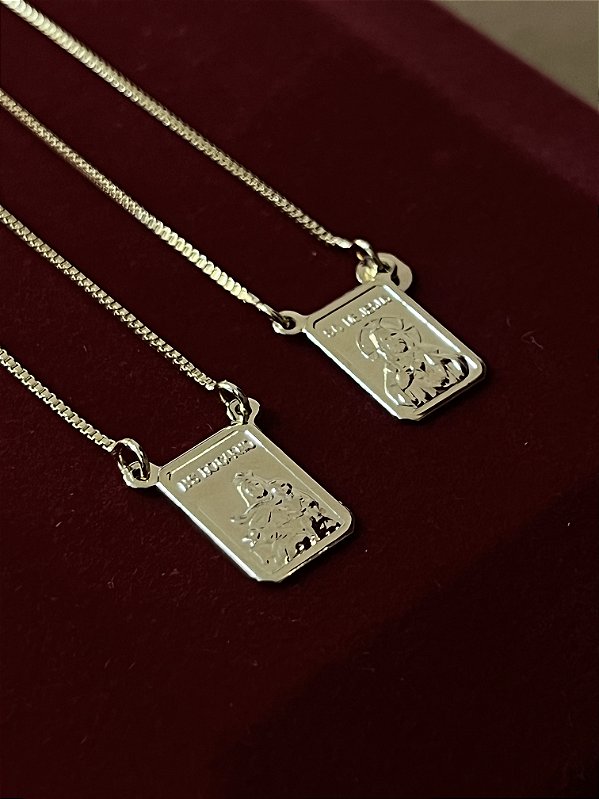 ESCAPULÁRIO CONVENCIONAL CORRENTE VENEZIANA (1.8MM 60cm ou 70cm) -  BANHADO A OURO 18k