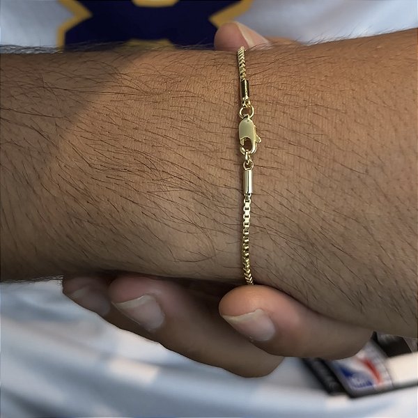 Pulseira Veneziana 1.8mm 21cm – Banho Ouro 18k