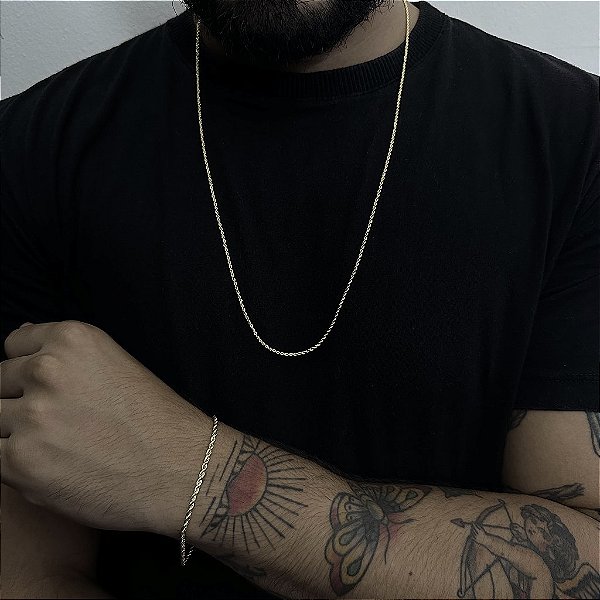 Corrente Baiana 2mm 70cm – Banho Ouro 18k
