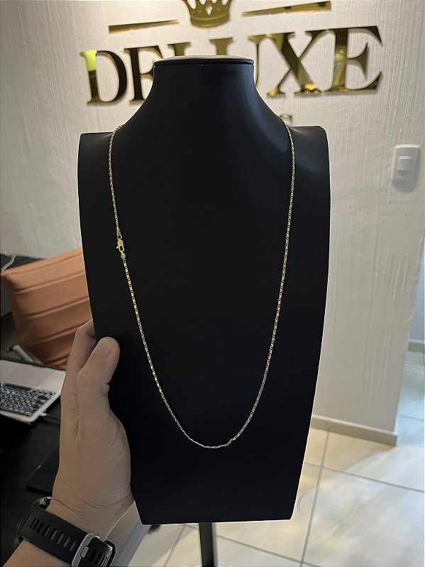 CORRENTE  PIASTRINE ( 2mm - 50, 60cm ou 70cm)  -  BANHADO A OURO 18k