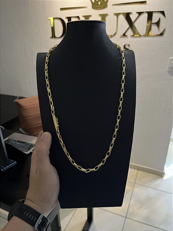 CARTIE MEIA CANA  (6mm- 32g) 70cm - FECHO COM MARCAÇÃO 750 - BANHADA A OURO 18K