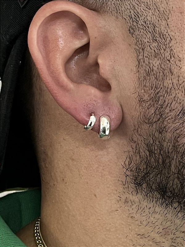 2 PARES DE BRINCOS ARGOLA M E ARGOLA P - BANHO DE PRATA