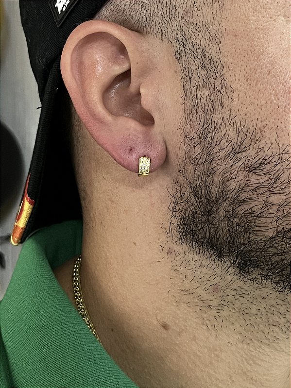 BRINCO ARGOLA M ZIRCÔNIA PREMIUM  - BANHADO A OURO 18K