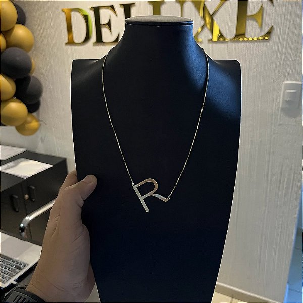 Corrente Veneziana 2mm 50cm + Pingente Letra – Banhada a Ouro 18K