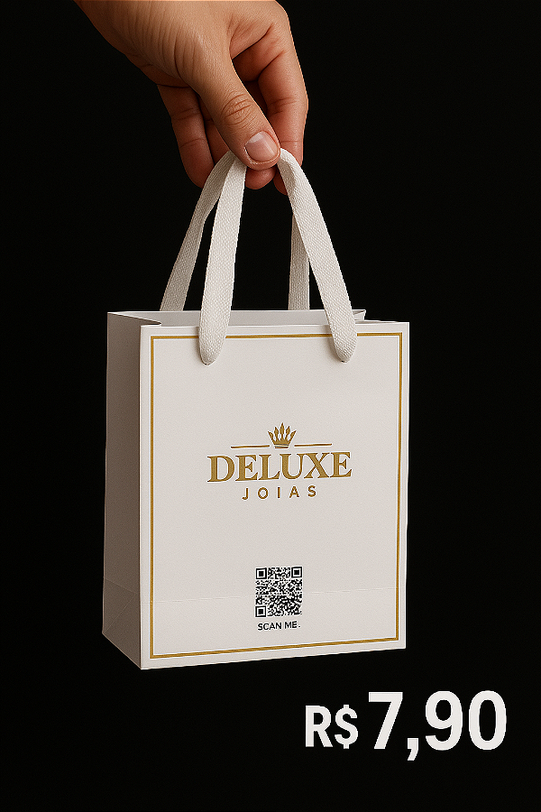 SACOLINHA DE PRESENTE BRANCA DELUXE JOIAS - (13x15cm)