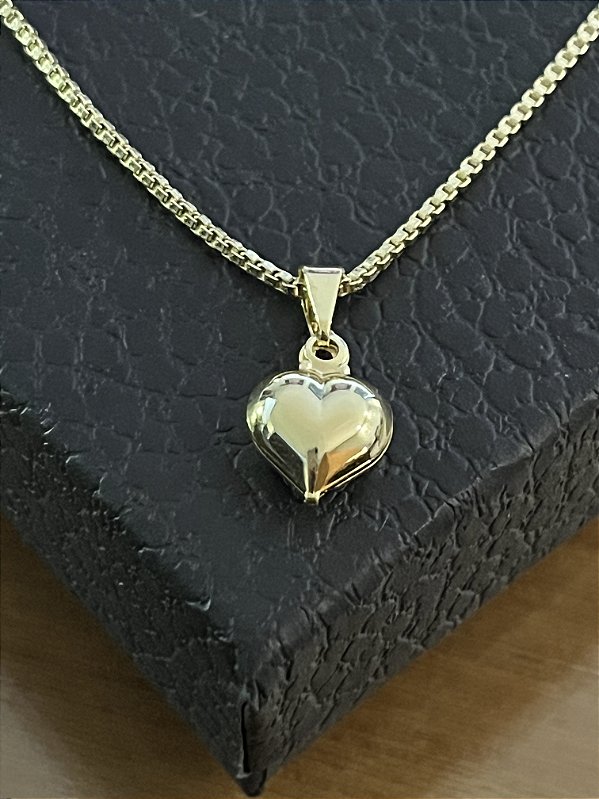 PINGENTE  CORAÇÃO FEMININO ( 1,5g-   3x3cm) - BANHO DE OURO 18k