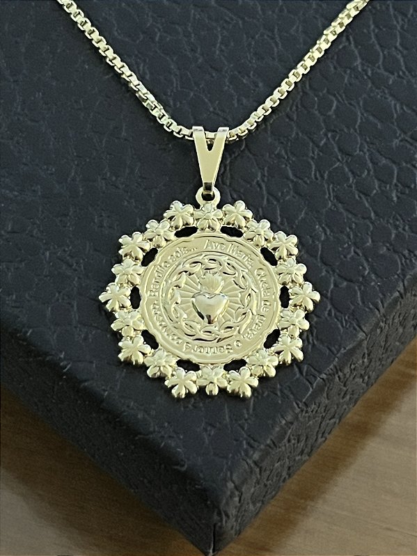 PINGENTE  SAGRADO CORAÇÃO  DE JESUS ( 1,5g-   3x3cm) - BANHO DE OURO 18k
