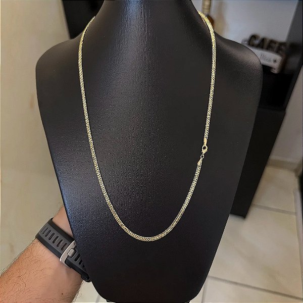Corrente Grumet 3mm 60cm – Banhada a Ouro 18K