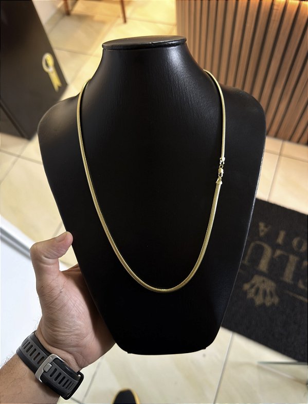 CORRENTE ESCAMA DE PEIXE ( 3MM - 7G - 60CM) - BANHADO A OURO 18K
