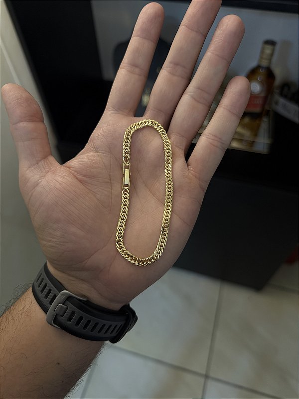 PULSEIRA LACRAIA ( 3mm - 8g-20CM) - FECHO GAVETA - BANHO DE OURO 18k.