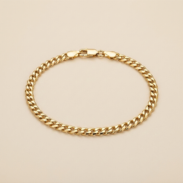 Pulseira Pitbull 4mm 21cm – Banhada a Ouro 18K