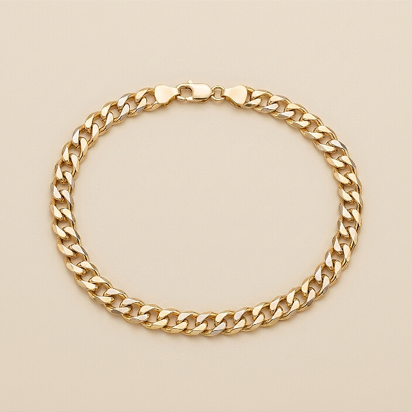 Pulseira Pitbull 6mm 21cm Fecho Mosquetão – Banhada a Ouro 18K
