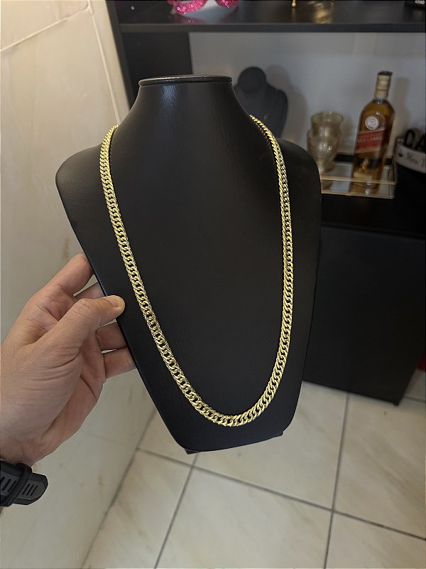 CORRENTE LACRAIA 8mm 28G 70cm - LISA SEM FECHO - BANHO DE OURO