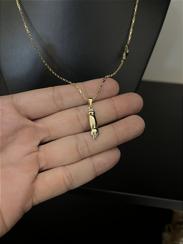 CORRENTE TIJOLINHO (1.5MM-50cm, 60cm ou 70cm +) + PINGENTE FIGA