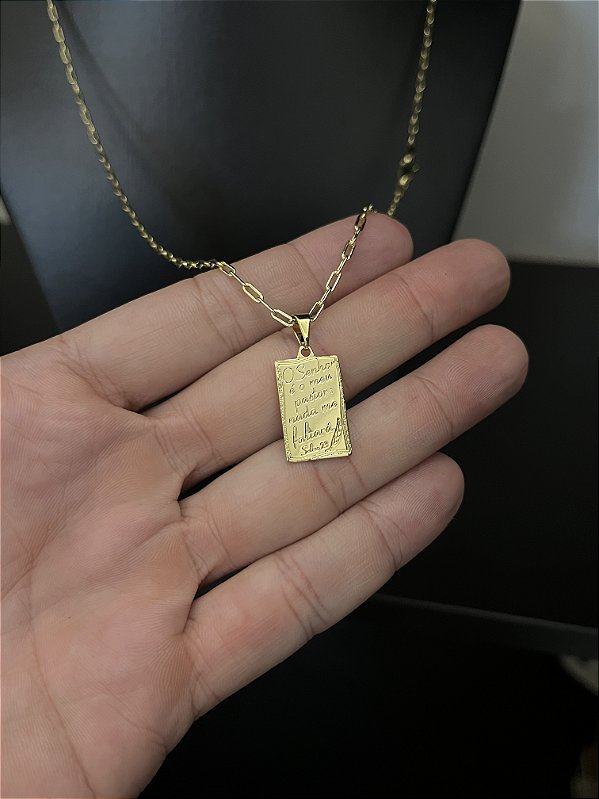 CORRENTE CARTIE (1.5MM-50cm, 60cm ou 70cm +) + PINGENTE PLAQUINHA SALMOS