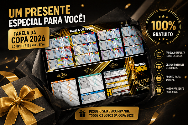 Tabela Oficial da Copa 2026 – Brinde Exclusivo Deluxe
