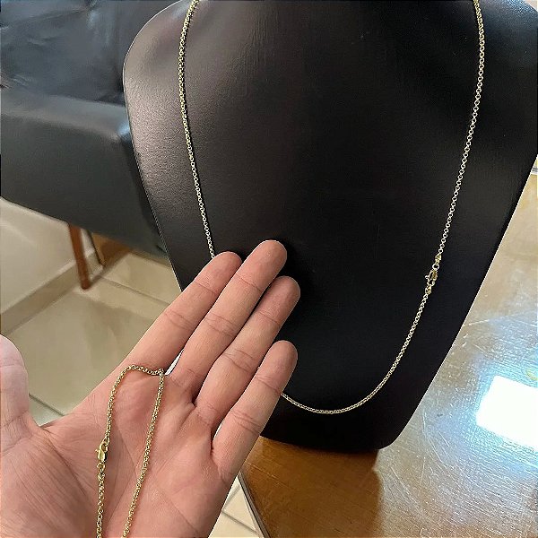 Corrente 2mm 70cm + Pulseira 21cm – Banhada a Ouro 18K