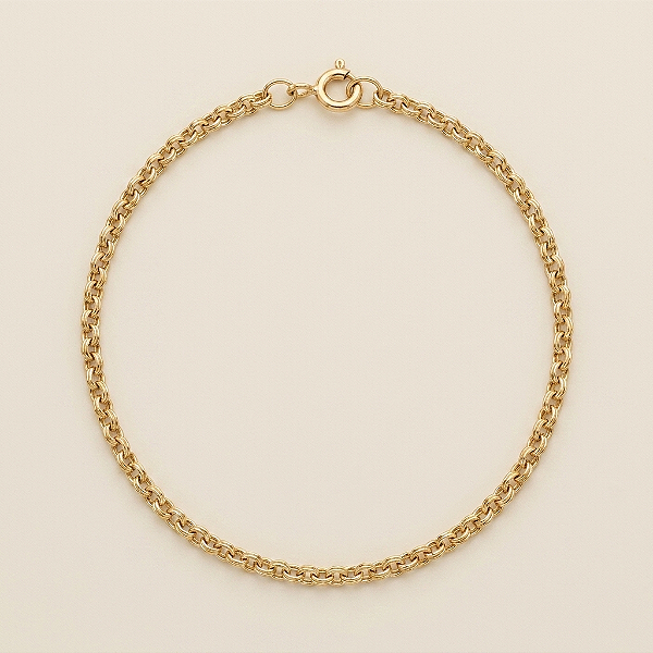 Pulseira Elo Português 2mm 20cm – Banhada a Ouro 18K