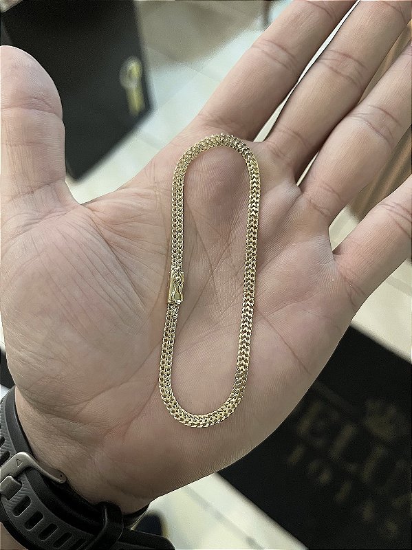 Pulseira Grumet 3mm 20cm – Banho Ouro 18k