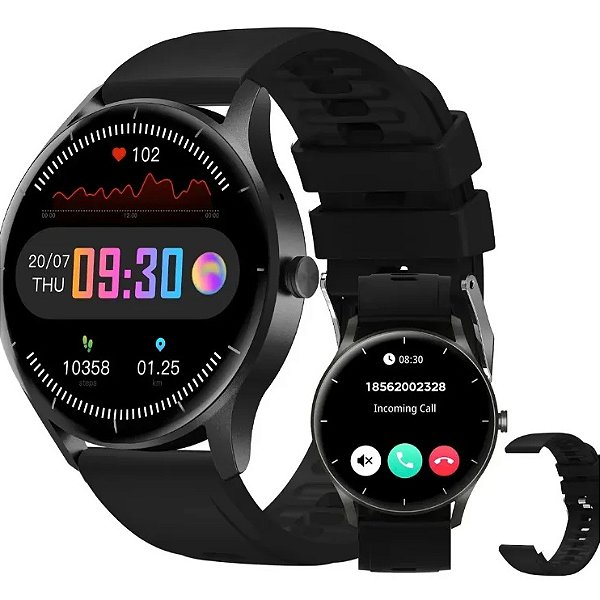Smartwatch PEJE ZW02 Premium à Prova d'Água – Tela Touch AMOLED, Chamadas Bluetooth e Conexão Strava