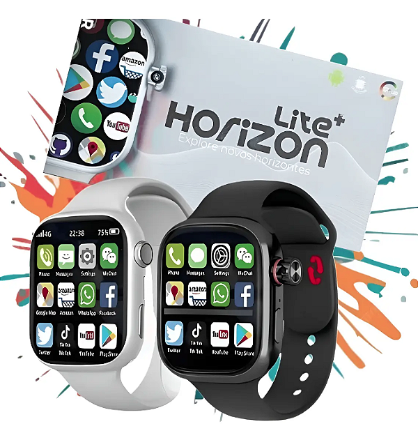 Smartwatch Horizon Lite+ 4G Premium – Celular de Pulso Android com Câmera Giratória e Tela Touch AMOLED