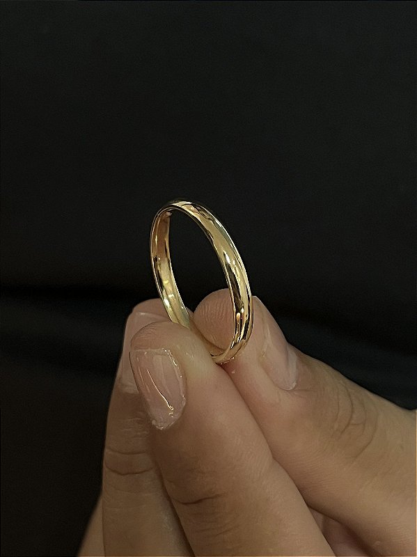Aliança Modelo Fino delicado – Feita em Moeda Antiga com Banho de Ouro 18K