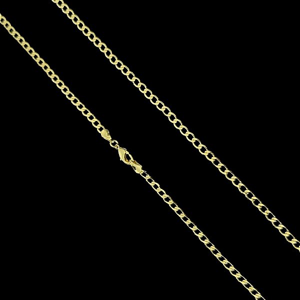 CORRENTE GRUMET( 4mm  - 16G) - 70/60cm - BANHADO A OURO 18K