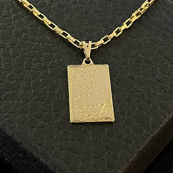 Pingente Placa Salmo 23 – Banhado a Ouro 18K