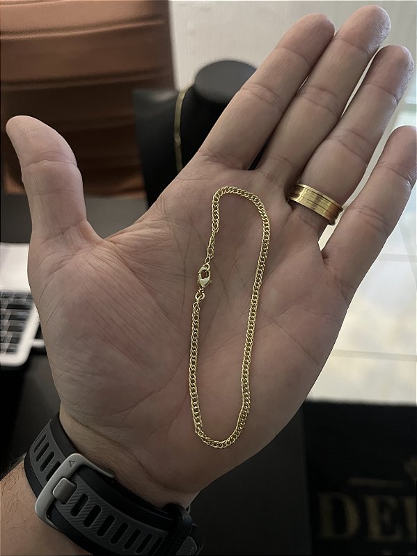 PULSEIRA LACRAIA  (2MM - 4G - 21CM) - BANHADO A OURO 18K