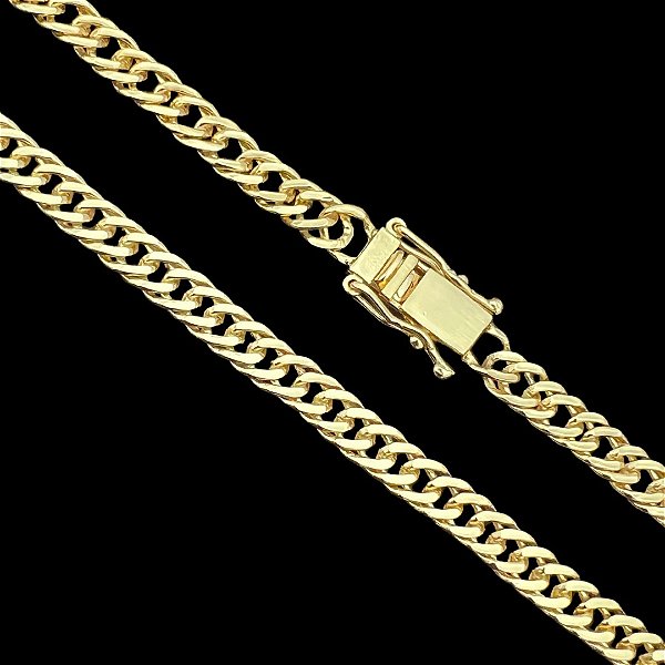 CORRENTE LACRAIA  FECHO GAVETA (7mm - 67g - 70cm) FECHO COM MARCAÇÃO 750 - BANHADO A OURO 18K.