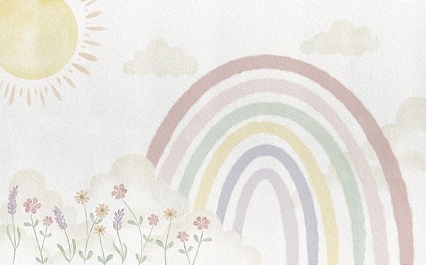 Papel de Parede Painel Arcoiris Aurora Rainbow