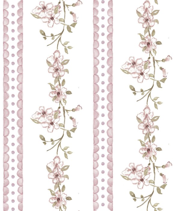 Papel de Parede Listrado Jardim de Lianas