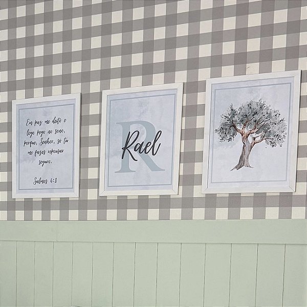 Quadros Rael com inicial personalizada e frase personalizada