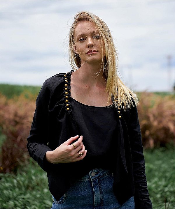 Casaqueto Nathalia assimétrico de linho