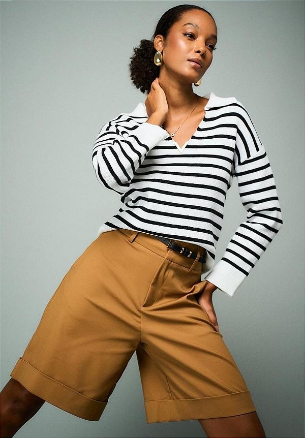 Bermuda Lorena Alfaiataria Cintura Alta **