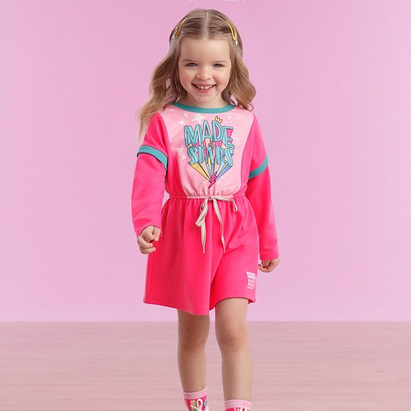 VESTIDO INFANTIL INVERNO 2022 SONHO ESTRELADO MANGA CURTA - MON SUCRÉ