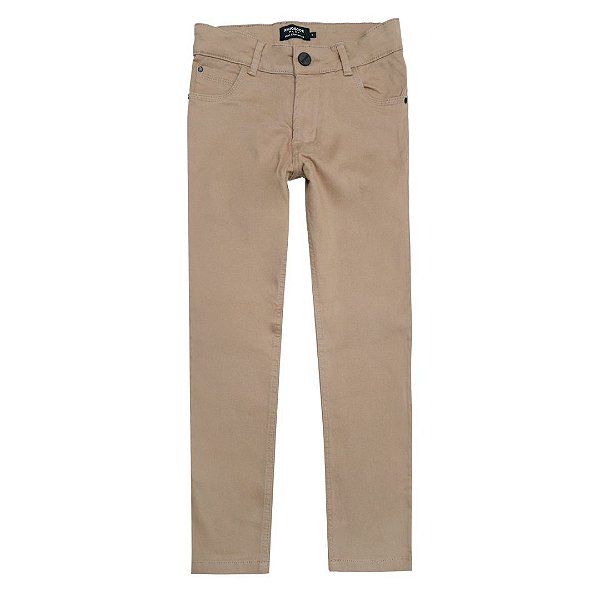 CALÇA EM SARJA SLIM OCRE - KING & JOE