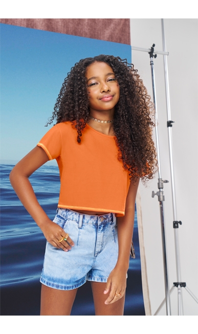 BLUSA BOXY TEEN FEMININA - AMORA